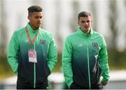 6 May 2019; Gavin Bazunu, left, and Jimmy Corcoran of Republic of Ireland prior to the 2019 UEFA European Under-17 Championships Group A match between Republic of Ireland and Czech Republic at the Regional Sports Centre in Waterford. Photo by Stephen McCarthy/Sportsfile