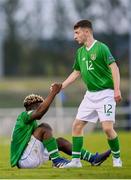 6 May 2019; Brandon Holt, right, and Festy Ebosele of Republic of Ireland during the 2019 UEFA European Under-17 Championships Group A match between Republic of Ireland and Czech Republic at the Regional Sports Centre in Waterford. Photo by Stephen McCarthy/Sportsfile