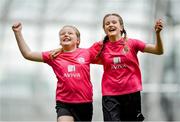 29 May 2019; Action during the game between Mulroy Academy, Co Donegal, and Midleton FC, Co Cork, during the Aviva Soccer Sisters Dream Camp in Aviva Stadium. Over 100 girls were given the opportunity to play on the same pitch as their international heroes. This year’s Aviva Soccer Sisters saw a 107% increase on last year’s figures, with 7,322 girls participating in this year’s Easter festival throughout the country. See aviva.ie/soccersisters or check out #SafeToDream on social media for further details. Photo by David Fitzgerald/Sportsfile