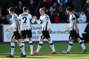 31 May 2019; John Mountney of Dundalk, second from right, celebrates with Sean Gannon after scoring his side's first goal during the SSE Airtricity League Premier Division match between Dundalk and Sligo Rovers at Oriel Park in Dundalk, Louth. Photo by Oliver McVeigh/Sportsfile