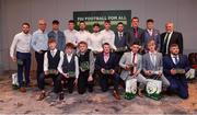 31 May 2019; Republic of Ireland manager Mick McCarthy and FAI Vice-President Noel Fitzroy with cap winners from the Irish U-19 Football For All Schools Team - 2013 to 2017 during Football for All International Awards at Castleknock Hotel in Dublin. Photo by Piaras Ó Mídheach/Sportsfile