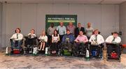 31 May 2019; Republic of Ireland manager Mick McCarthy, Republic of Ireland assistant manager Terry Connor, Republic of Ireland fitness coach Andy Liddle and FAI Vice-President Noel Fitzroy with cap winners from The Irish Powerchair Team – 2014 & 2017 during Football for All International Awards at Castleknock Hotel in Dublin. Photo by Piaras Ó Mídheach/Sportsfile