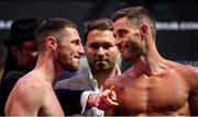 31 May 2019; Chris Algieri, right, and Tommy Coyle after weighing in at Madison Square Garden prior to their WBO International Super Lightweight Championship fight in New York, USA. Photo by Stephen McCarthy/Sportsfile