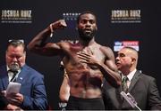 31 May 2019; Joshua Buatsi weighs in at Madison Square Garden prior to his WBA International Light Heavyweight Championship bout with Marco Antonio Periban in New York, USA. Photo by Stephen McCarthy/Sportsfile