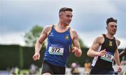 1 June 2019; Aaron Sexton of Bangor Grammar School, Co. Down, after winning the Senior Boys 100m event during the Irish Life Health All-Ireland Schools Track and Field Championships in Tullamore, Co Offaly. Photo by Sam Barnes/Sportsfile