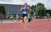 1 June 2019; Jo Keane of St Flannans, Co. Clare, on her way to winning the Senior Girls 800m event during the Irish Life Health All-Ireland Schools Track and Field Championships in Tullamore, Co Offaly. Photo by Sam Barnes/Sportsfile