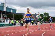 1 June 2019; Louis O'Loughlin of Moyle Park College, Co. Dublin, celebrates winning the Senior Boys 800m event during the Irish Life Health All-Ireland Schools Track and Field Championships in Tullamore, Co Offaly. Photo by Sam Barnes/Sportsfile
