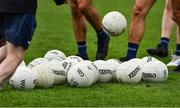 25 May 2019; O'Neills footballs on the pitch before the Leinster GAA Football Senior Championship Quarter-Final match between Louth and Dublin at O’Moore Park in Portlaoise, Laois. Photo by Ray McManus/Sportsfile