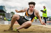 1 June 2019; Luke O'Carroll of Mercy Mount Hawk, Co. Kerry, competing in the Senior Boys Long Jump event during the Irish Life Health All-Ireland Schools Track and Field Championships in Tullamore, Co Offaly. Photo by Sam Barnes/Sportsfile