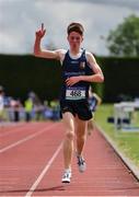 1 June 2019; Michael Morgan of Summerhill College Sligo, Co. Sligo, on his way to winning the Inter Boys 3000m event during the Irish Life Health All-Ireland Schools Track and Field Championships in Tullamore, Co Offaly. Photo by Sam Barnes/Sportsfile