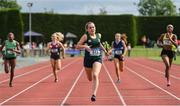 1 June 2019; Jenna Breen of Grosvenor Grammar School, Co. Antrim, centre, on her way to winning the Inter Girls 300m event during the Irish Life Health All-Ireland Schools Track and Field Championships in Tullamore, Co Offaly. Photo by Sam Barnes/Sportsfile