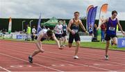 1 June 2019; Conor O'Carroll of St Colman's Newry, Co. Down, left, on his way to winning the Inter-Boys 400m event during the Irish Life Health All-Ireland Schools Track and Field Championships in Tullamore, Co Offaly. Photo by Sam Barnes/Sportsfile