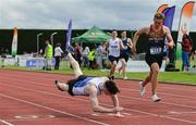 1 June 2019; Conor O'Carroll of St Colman's Newry, Co. Down, left, on his way to winning the Inter-Boys 400m event during the Irish Life Health All-Ireland Schools Track and Field Championships in Tullamore, Co Offaly. Photo by Sam Barnes/Sportsfile