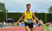 1 June 2019; Abdul Lacidiet of Kishoge Community College, Co. Dublin, celebrates winning the Under 16 Boys Mile event during the Irish Life Health All-Ireland Schools Track and Field Championships in Tullamore, Co Offaly. Photo by Sam Barnes/Sportsfile