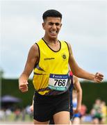 1 June 2019; Abdul Lacidiet of Kishoge Community College, Co. Dublin, celebrates winning the Under 16 Boys Mile event during the Irish Life Health All-Ireland Schools Track and Field Championships in Tullamore, Co Offaly. Photo by Sam Barnes/Sportsfile