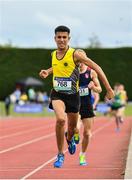 1 June 2019; Abdul Lacidiet of Kishoge Community College, Co. Dublin, celebrates winning the Under 16 Boys Mile event during the Irish Life Health All-Ireland Schools Track and Field Championships in Tullamore, Co Offaly. Photo by Sam Barnes/Sportsfile