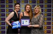 31 May 2019; The 2019 Teams of the Lidl Ladies National Football League awards were presented at Croke Park on Friday, May 31. The best players from the four divisions in the Lidl National Football Leagues were selected by the LGFA’s All Star committee. Louise Ward of Galway is pictured receiving her Division 1 award from Marie Hickey, Ladies Gaelic Football Association President, and Sian Gray, Head of Marketing, Lidl Ireland. Photo by David Fitzgerald/Sportsfile