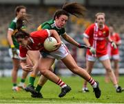 1 June 2019; Ciara O'Sullivan of Cork in action against Aishling O'Connell of Kerry during the TG4 Munster Ladies Football Senior Championship match between Cork and Kerry at Páirc Ui Rinn in Cork. Photo by Matt Browne/Sportsfile