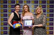 31 May 2019; The 2019 Teams of the Lidl Ladies National Football League awards were presented at Croke Park on Friday, May 31. The best players from the four divisions in the Lidl National Football Leagues were selected by the LGFA’s All Star committee. Anna McCann of Antrim is pictured receiving her Division 4 award from Marie Hickey, Ladies Gaelic Football Association President, and Sian Gray, Head of Marketing, Lidl Ireland. Photo by David Fitzgerald/Sportsfile