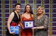 31 May 2019; The 2019 Teams of the Lidl Ladies National Football League awards were presented at Croke Park on Friday, May 31. The best players from the four divisions in the Lidl National Football Leagues were selected by the LGFA’s All Star committee. Erin Murphy of Fermanagh is pictured receiving her Division 4 award from Marie Hickey, Ladies Gaelic Football Association President, and Sian Gray, Head of Marketing, Lidl Ireland. Photo by David Fitzgerald/Sportsfile