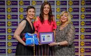 31 May 2019; The 2019 Teams of the Lidl Ladies National Football League awards were presented at Croke Park on Friday, May 31. The best players from the four divisions in the Lidl National Football Leagues were selected by the LGFA’s All Star committee. Michelle Ryan of Waterford is pictured receiving her Division 2 award from Marie Hickey, Ladies Gaelic Football Association President, and Sian Gray, Head of Marketing, Lidl Ireland. Photo by David Fitzgerald/Sportsfile