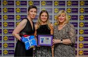 31 May 2019; The 2019 Teams of the Lidl Ladies National Football League awards were presented at Croke Park on Friday, May 31. The best players from the four divisions in the Lidl National Football Leagues were selected by the LGFA’s All Star committee. Martha Byrne of Dublin is pictured receiving her Division 1 award from Marie Hickey, Ladies Gaelic Football Association President, and Sian Gray, Head of Marketing, Lidl Ireland. Photo by David Fitzgerald/Sportsfile