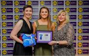 31 May 2019; The 2019 Teams of the Lidl Ladies National Football League awards were presented at Croke Park on Friday, May 31. The best players from the four divisions in the Lidl National Football Leagues were selected by the LGFA’s All Star committee. Aimee Mackin of Armagh is pictured receiving her Division 2 award from Marie Hickey, Ladies Gaelic Football Association President, and Sian Gray, Head of Marketing, Lidl Ireland. Photo by David Fitzgerald/Sportsfile