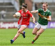 1 June 2019; Eimear Scally of Cork in action against Aoife O'Callaghan of Kerry during the TG4 Munster Ladies Football Senior Championship match between Cork and Kerry at Páirc Ui Rinn in Cork. Photo by Matt Browne/Sportsfile