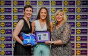 31 May 2019; The 2019 Teams of the Lidl Ladies National Football League awards were presented at Croke Park on Friday, May 31. The best players from the four divisions in the Lidl National Football Leagues were selected by the LGFA’s All Star committee. Emma Murray of Waterford is pictured receiving her Division 2 award from Marie Hickey, Ladies Gaelic Football Association President, and Sian Gray, Head of Marketing, Lidl Ireland. Photo by David Fitzgerald/Sportsfile