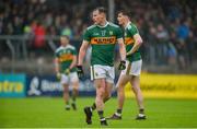 1 June 2019; Mark Griffin of Kerry leaves the field after being shown a red card by referee James Molloy during the Munster GAA Football Senior Championship semi-final match between Clare and Kerry at Cusack Park in Ennis, Co Clare. Photo by Diarmuid Greene/Sportsfile