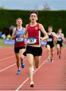 1 June 2019; Matteo Mary of St. Declans, Co. Waterford, on his way to winning the Inter Boys 1500m event during the Irish Life Health All-Ireland Schools Track and Field Championships in Tullamore, Co Offaly. Photo by Sam Barnes/Sportsfile