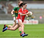 1 June 2019; Eimear Scally of Cork  in action against Aoife O'Callaghan of Kerry during the TG4 Munster Ladies Football Senior Championship match between Cork and Kerry at Páirc Ui Rinn in Cork. Photo by Matt Browne/Sportsfile