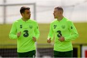 2 June 2019; Seamus Coleman and James McClean during a Republic of Ireland Training Session at the FAI National Training Centre in Abbotstown, Dublin. Photo by Harry Murphy/Sportsfile
