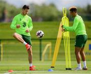 2 June 2019; Kevin Long, left, and Callum Robinson during a Republic of Ireland Training Session at the FAI National Training Centre in Abbotstown, Dublin. Photo by Harry Murphy/Sportsfile