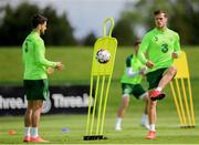 2 June 2019; Kevin Long, right, and Robbie Brady during a Republic of Ireland Training Session at the FAI National Training Centre in Abbotstown, Dublin. Photo by Harry Murphy/Sportsfile