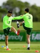 2 June 2019; Kevin Long, left, and Greg Cunningham during a Republic of Ireland Training Session at the FAI National Training Centre in Abbotstown, Dublin. Photo by Harry Murphy/Sportsfile