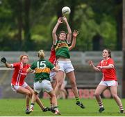 1 June 2019; Lorraine Scanlon of Kerry in action against Maire O'Callaghan of Cork during the TG4 Munster Ladies Football Senior Championship match between Cork and Kerry at Páirc Ui Rinn in Cork. Photo by Matt Browne/Sportsfile