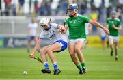 2 June 2019; Reuben Halloran of Waterford in action against Ethan Hurley of Limerick during the Electric Ireland Munster Minor Hurling Championship Round 3 match between Waterford and Limerick at Walsh Park in Waterford. Photo by Ramsey Cardy/Sportsfile