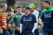 2 June 2019; Limerick manager Diarmuid Mullins and his backroom staff during the Munster GAA Hurling Senior Championship Round 3 match between Waterford and Limerick at Walsh Park in Waterford. Photo by Ramsey Cardy/Sportsfile