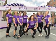 2 June 2019; Pictured are the VHI Ambassadors, from left, Aoibhín Garrihy, Clare Garrihy, Georgie Crawford, Ailbhe Garrihy, Doireann Garrihy, Pamela Joyce, Nicole Owens and Leanne Moore prior to the 2019 Vhi Women’s Mini Marathon. 30,000 women from all over the country took to the streets of Dublin to run, walk and jog the 10km route, raising much needed funds for hundreds of charities around the country. www.vhiwomensminimarathon.ie. Photo by Sam Barnes/Sportsfile