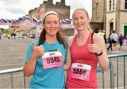 2 June 2019; Pictured is Aisling O' Donovan from Clare, left, with, Asling Reidy from Cork participating in the 2019 Vhi Women’s Mini Marathon. 30,000 women from all over the country took to the streets of Dublin to run, walk and jog the 10km route, raising much needed funds for hundreds of charities around the country. www.vhiwomensminimarathon.ie. Photo by Sam Barnes/Sportsfile