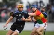 2 June 2019; Eamonn Dillon of Dublin in action against Michael Doyle of Carlow during Leinster GAA Hurling Senior Championship Round 3B match between Carlow and Dublin at Netwatch Cullen Park in Carlow. Photo by Ray McManus/Sportsfile