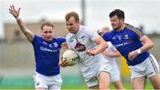 2 June 2019; Peter Kelly of Kildare in action against Gary Rogers, right, and Barry McKeon of Longford during Leinster GAA Football Senior Championship Quarter-Final Replay match between Longford and Kildare at Bord na Mona O'Connor Park in Tulamore, Offaly. Photo by Matt Browne/Sportsfile