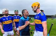 2 June 2019; Tipperary manager Liam Sheedy in conversation with Barry Heffernan, alongside Brendan Maher, 5, and Robert Byrne after the Munster GAA Hurling Senior Championship Round 3 match between Clare and Tipperary at Cusack Park in Ennis, Co Clare. Photo by Piaras Ó Mídheach/Sportsfile