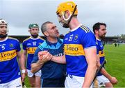 2 June 2019; Tipperary manager Liam Sheedy in conversation with Barry Heffernan, alongside Brendan Maher, 5, and Robert Byrne, 18, and Patrick Maher, right, after the Munster GAA Hurling Senior Championship Round 3 match between Clare and Tipperary at Cusack Park in Ennis, Co Clare. Photo by Piaras Ó Mídheach/Sportsfile