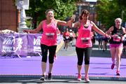2 June 2019; Cathy Healy, left, with Jane McNaulty, celebrate finishing the 2019 Vhi Women’s Mini Marathon. 30,000 women from all over the country took to the streets of Dublin to run, walk and jog the 10km route, raising much needed funds for hundreds of charities around the country. www.vhiwomensminimarathon.ie.  Photo by Sam Barnes/Sportsfile