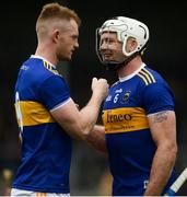 2 June 2019; Michael Breen and Padraic Maher of Tipperary celebrate after the Munster GAA Hurling Senior Championship Round 3 match between Clare and Tipperary at Cusack Park in Ennis, Co. Clare. Photo by Diarmuid Greene/Sportsfile