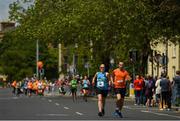 2 June 2019; Visually impaired category winner Sinead Kane and running partner John O'Regan during the 2019 Vhi Women’s Mini Marathon. 30,000 women from all over the country took to the streets of Dublin to run, walk and jog the 10km route, raising much needed funds for hundreds of charities around the country. www.vhiwomensminimarathon.ie. Photo by Eóin Noonan/Sportsfile