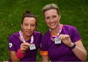 2 June 2019; Anna McGroady and Gretta O'Grady from Louisburgh, Co. Mayo, pictured with their medals in the Vhi Relax Arena after the 2019 Vhi Women’s Mini Marathon. 30,000 women from all over the country took to the streets of Dublin to run, walk and jog the 10km route, raising much needed funds for hundreds of charities around the country. For further information please log on to www.vhiwomensminimarathon.ie Photo by Harry Murphy/Sportsfile