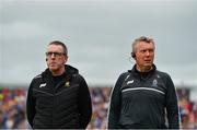 2 June 2019; Clare joint managers Donal Moloney, left, and Gerry O'Connor prior to the Munster GAA Hurling Senior Championship Round 3 match between Clare and Tipperary at Cusack Park in Ennis, Co. Clare. Photo by Diarmuid Greene/Sportsfile